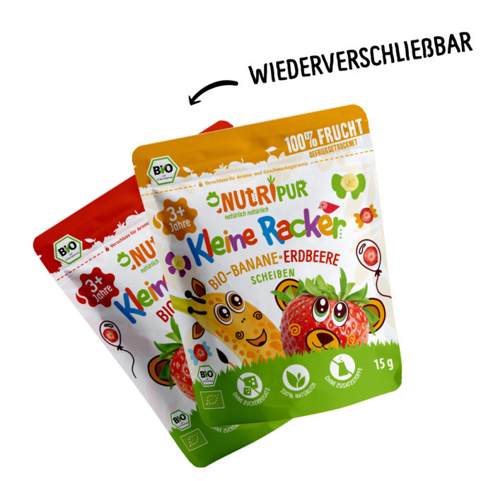 Gefriergetrocknete Früchte BIO, Kleine Racker Erdbeere – Bild 2