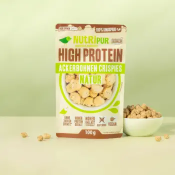 Hier ist ein Produktbild der Ackerbohnen Crispies von Nutripur