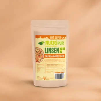 Hier ist ein Produktbild des High-Protein Papaya-Müsli von NutriPur