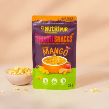 Hier ist ein Produktbild der gefriergetrockneten Mango von Nutripur