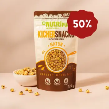 Produktbild der gerösteten Kichererbsen ohne Salz von NutriPur