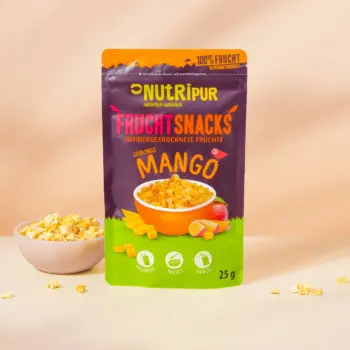 Hier ist ein Produktbild der gefriergetrockneten Mango von Nutripur.