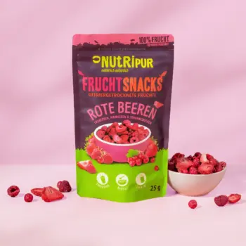 Hier ist ein Produktbild der gefriergetrockneten roten Beeren von Nutripur.
