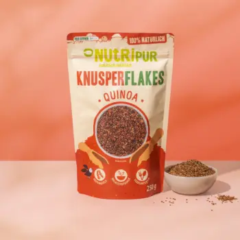 Hier ist ein Produktbild der Quinoa-Knusperflakes von Nutripur